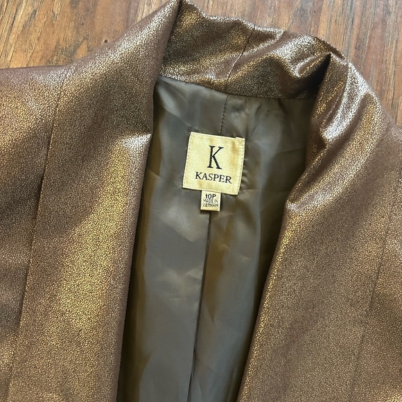 Kasper Women's Shimmering Gold Blazer - Picture 4 of 7